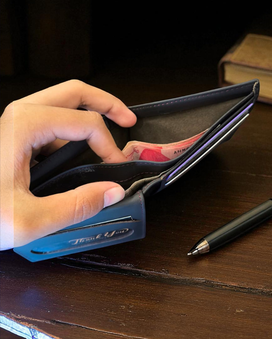Dark Brown Plain Texture Leather Wallet – 2 Cash Pockets & 10 Card Slots (Latest Collection)