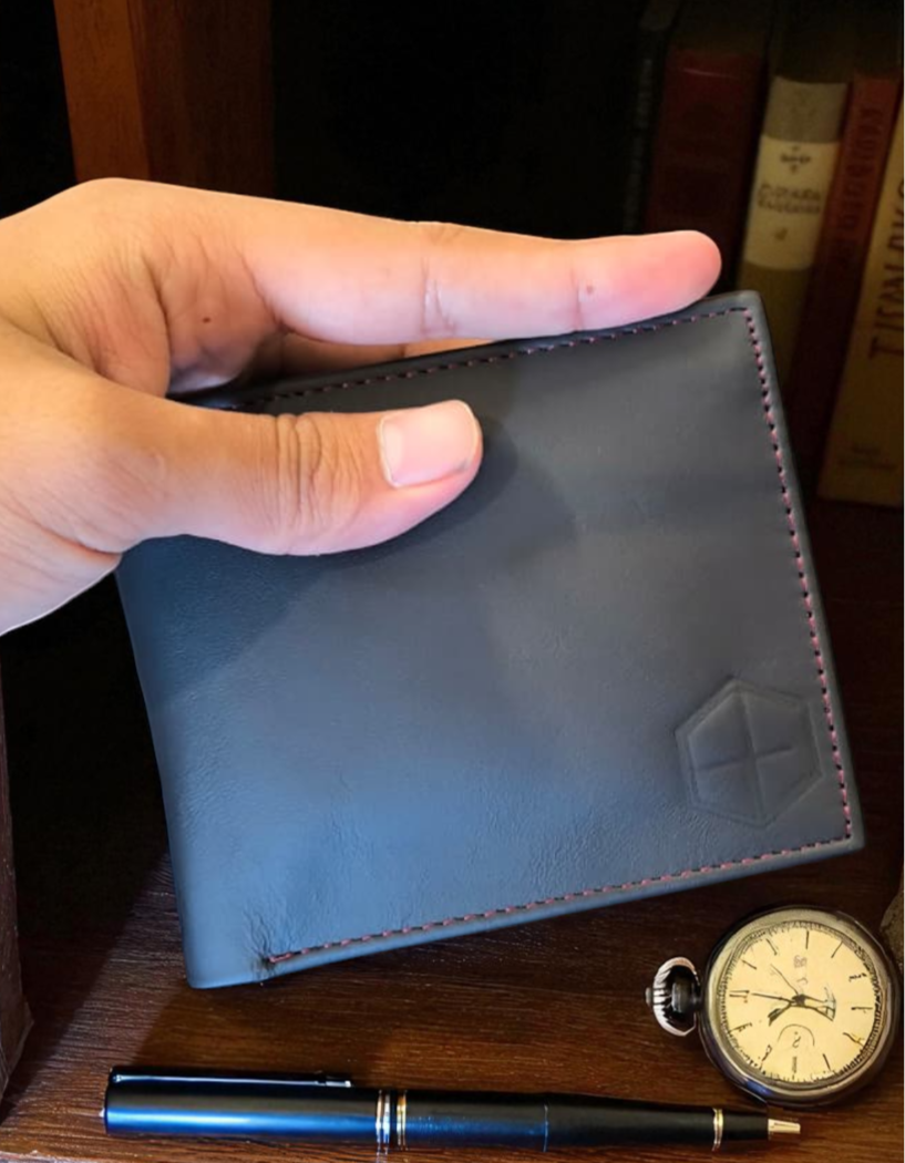 Dark Brown Plain Texture Leather Wallet – 2 Cash Pockets & 10 Card Slots (Latest Collection)