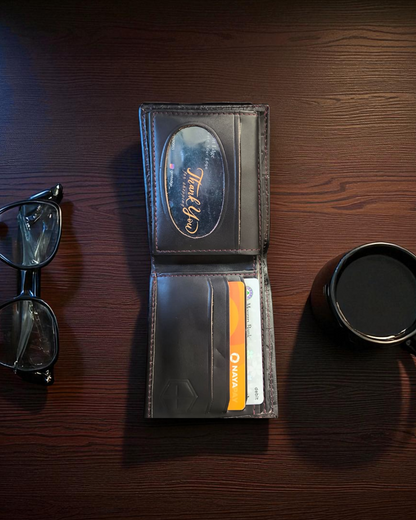 Dark Brown Crocodile-Texture Leather Wallet – 2 Cash Pockets & 10 Card Slots (Latest Collection)
