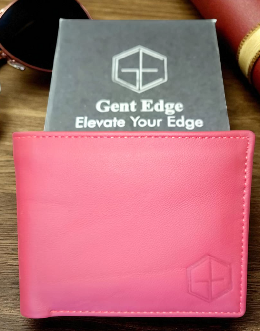 Red Plain Texture Leather Wallet – 2 Cash Pockets & 10 Card Slots (Latest Collection)