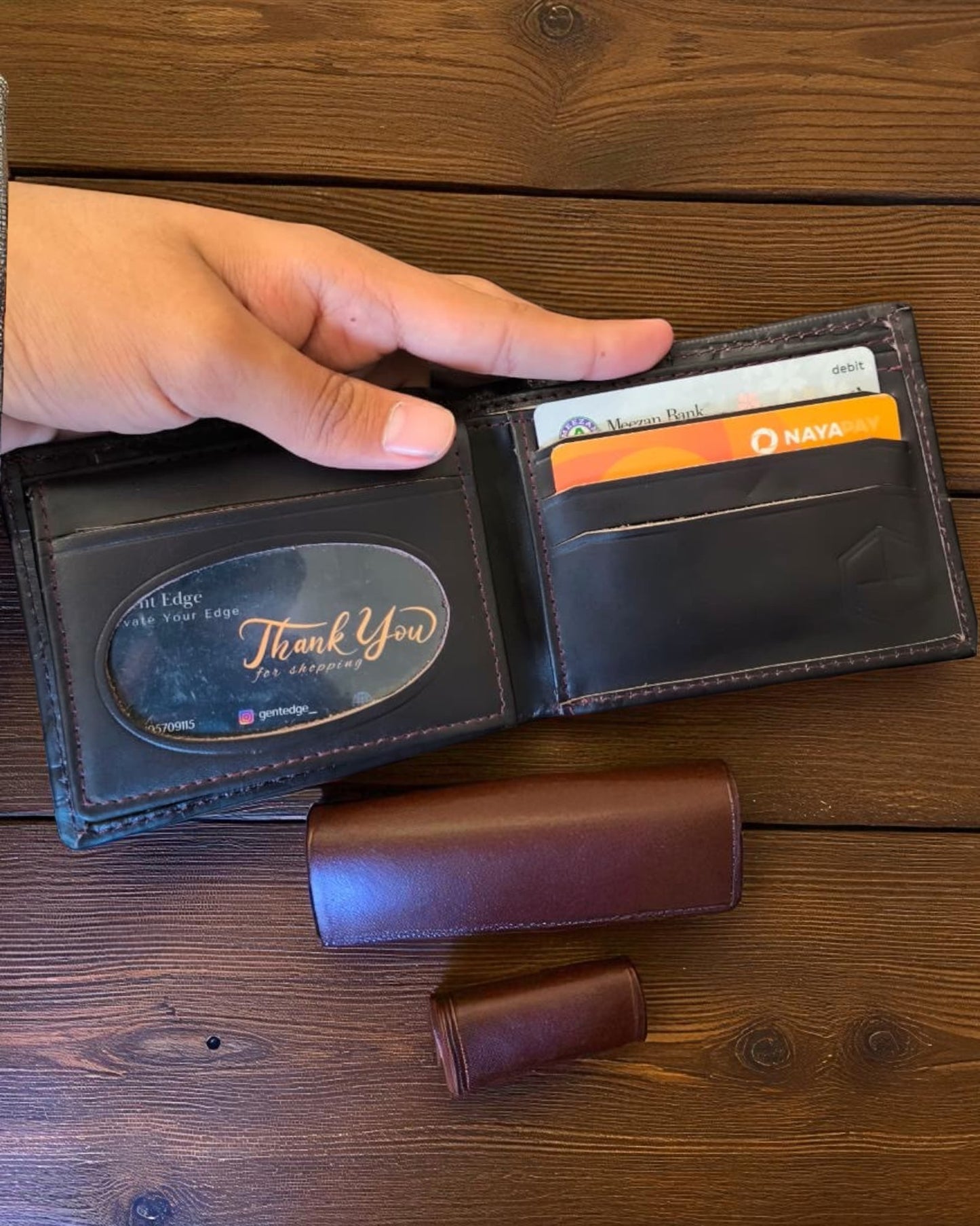 Dark Brown Crocodile-Texture Leather Wallet – 2 Cash Pockets & 10 Card Slots (Latest Collection)